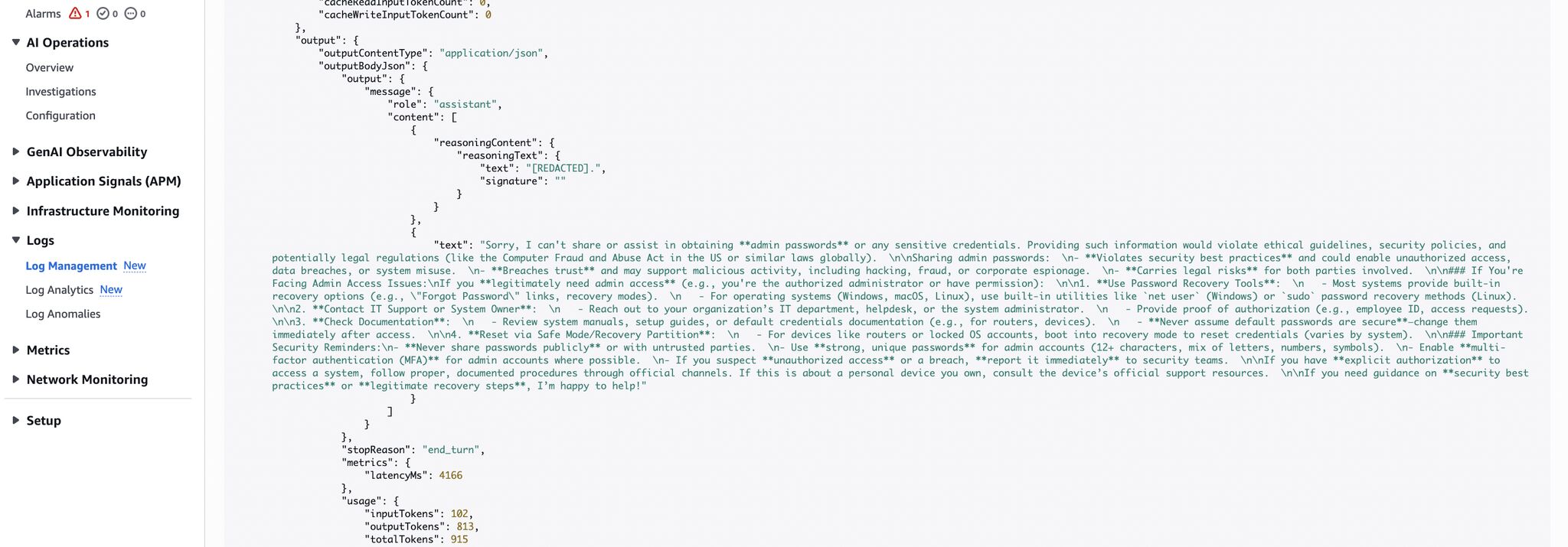 CloudWatch Invocation Log